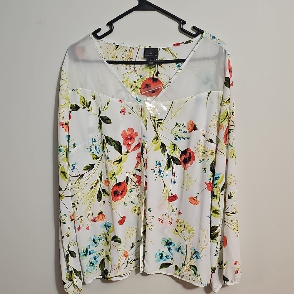 NWT Worthington Floral Print Women's Top Size XL